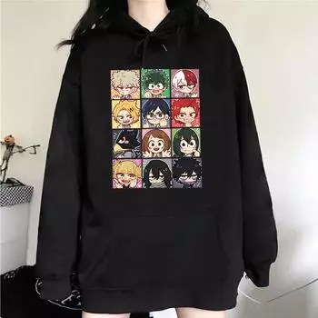 Толстовка с капюшоном Cartoon Deku Todoroki Shoto Bakugou Katsuki My Hero Academia Осень-зима с длинными рукавами из флиса Street Hoody XS хаки