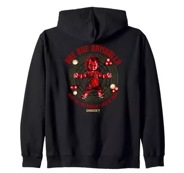 Толстовка с капюшоном Chucky Give Me The Power of You Voodoo Ritual Zip чёрный