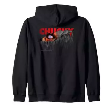Толстовка с капюшоном Chucky Sees You Peekaboo на молнии чёрный