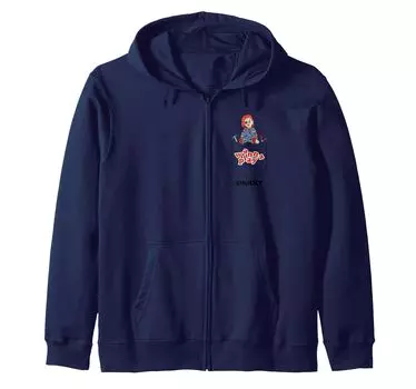Толстовка с капюшоном Chucky Wanna Play Killer Tools Fake Pocket Zip синий