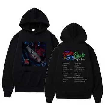 Толстовка с капюшоном Death of Slim Shady с капюшоном Eminem Tobey Женская/мужская зимняя одежда Флисовые свитера Повседневная уличная одежда Толстовки с капюшоном XS