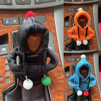 Толстовка с капюшоном для автомобиля, чехол для переключения передач, модная толстовка с капюшоном для автомобиля, крышка для ручки переключения передач, толстовка с ручной ручкой, чехол для рычага переключения передач чёрный