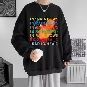 Толстовка с капюшоном для рок-группы Radiohead, толстовка с радужным принтом, ретро-панк, готическая одежда, унисекс, уличная одежда в стиле хип-хоп, пуловер большого размера 2XL