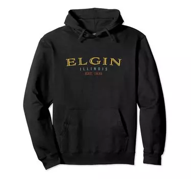 Толстовка с капюшоном Elgin Illinois IL Hometown чёрный