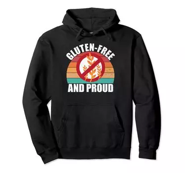 Толстовка с капюшоном Gluten Proudly Free, Free. чёрный