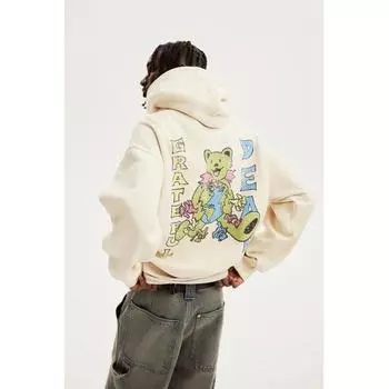 Толстовка с капюшоном HM Oversized Print Light Beige Grateful Dead L