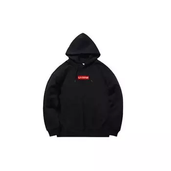 Толстовка с капюшоном и надписью Li Ning Campus Series, унисекс, черная YWDT417-3 XXL