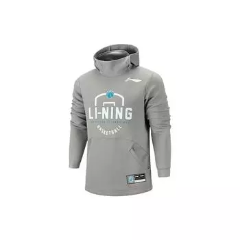 Толстовка с капюшоном и принтом логотипа Li Ning, мужская толстовка с капюшоном, серая AWDQA53-1 S