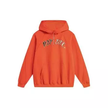 Толстовка с капюшоном Li Ning Badfive Letter Print Loose Hoodie Men hoodies Phoenix-Orange AWDU087-8 2XL