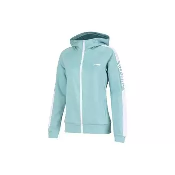Толстовка с капюшоном Li Ning Logo Letter Zipper, женские толстовки с капюшоном Forget-Me-Not-Blue AWDRB04-2 XL