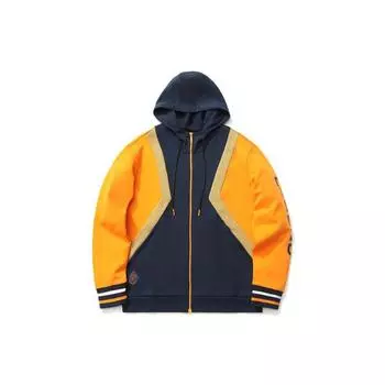 Толстовка с капюшоном Li Ning Wade Series с буквенным принтом и цветными блоками на молнии, мужская толстовка с капюшоном Tropical-Orange AWDR047-3 S