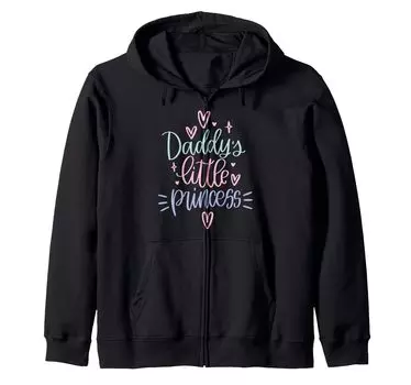 Толстовка с капюшоном Little Princess Heart Design Art Daddy s чёрный