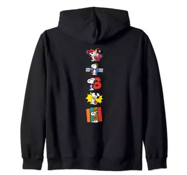 Толстовка с капюшоном Peanuts Snoopy на молнии - чёрный