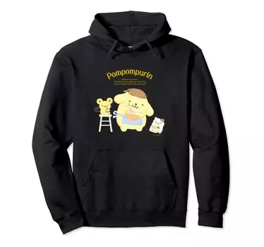 Толстовка с капюшоном Pom Pom Purin Happiness My Room чёрный