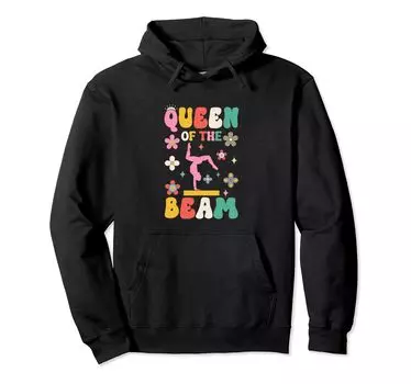 Толстовка с капюшоном Queen Of The Beam Groovy Gymnast Gymnastics Acrobatics чёрный