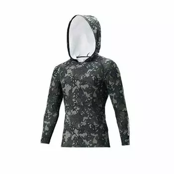 Толстовка с капюшоном SHIMANO SUN PROTECTION с длинным рукавом IN-062Q Black Weed Camo M