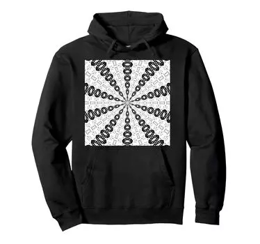 Толстовка с капюшоном Starlight Speed Pattern Black on White Mid Century чёрный
