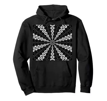 Толстовка с капюшоном Starlight Speed Pattern Black on White Mid Century чёрный
