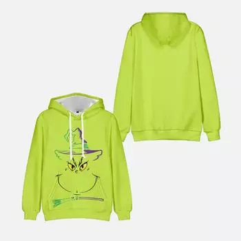 Толстовка с капюшоном The Grinch для мужчин и женщин, унисекс, с графическим принтом, крутая уличная толстовка с капюшоном Tie Dye