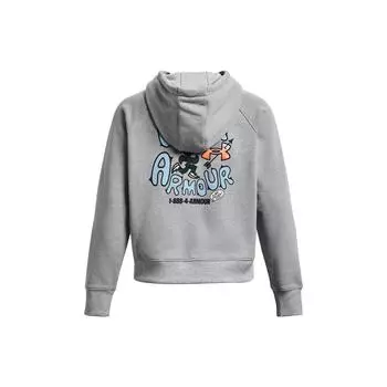 Толстовка с капюшоном Under Armour Heavyweight Terry Cartoon Letter Logo Print, женская толстовка серого цвета 1379834-011 XL