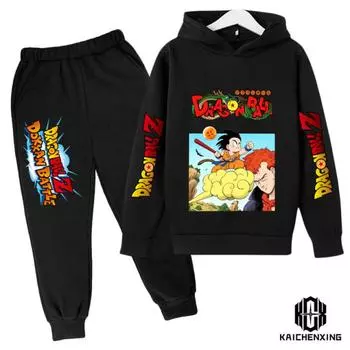 Толстовка с капюшоном в стиле аниме Dragon Ball Z для мальчиков, одежда, детские толстовки, одежда в стиле аниме, толстовка с капюшоном «Гоку», свитшот для девочек, дети от 3 до 14 лет 150