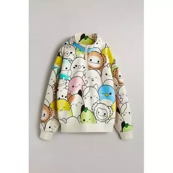 Толстовка с узором на молнии HM кремового цвета Squishmallow
