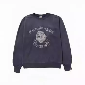 Толстовка Saint Michael XBAPE с потертостями Gorilla и принтом в виде трещин M