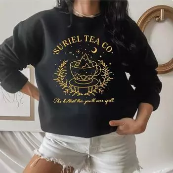 Толстовка унисекс, винтажная толстовка Suriel Tea Co, толстовка Acotar Velaris, толстовка Night Court, город звездного света, джемпер Sarah J Maas, топ Illyrian L