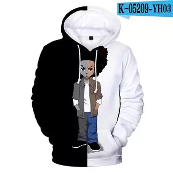 Толстовки с капюшоном The Boondocks, 3D толстовка с длинными рукавами, мужская толстовка с капюшоном, женская повседневная уличная одежда в стиле Харадзюку, одежда унисекс, одежда больших размеров S