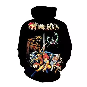 Толстовки с капюшоном в стиле аниме Thundercats, толстовка с 3D принтом для мужчин и женщин, модная толстовка большого размера, пуловер в стиле Харадзюку в стиле хип-хоп, детское пальто для мальчиков 4XL