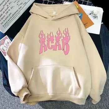 Толстовки с надписью ACAB Fire Wo, одежда унисекс bratz, толстовки унисекс, Harajuku, корейский стиль, толстовка Bratz с длинными рукавами, Sudaderas 2XL