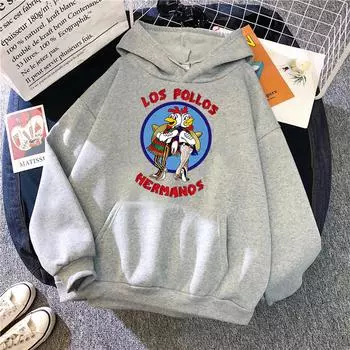 Толстовки с принтом Los Pollos Hermanos, повседневный модный пуловер с длинными рукавами, свободная толстовка с капюшоном большого размера, толстовка унисекс для женщин унисекс 2XL