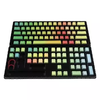Толстые колпачки клавиш PBT Dye Sub с верхним печатным рисунком спереди 108-клавишные радужные колпачки для игровой механической клавиатуры MX hes