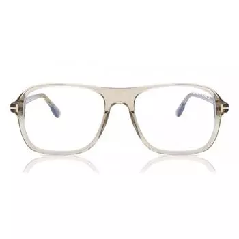 Tom Ford Ft5806 B Blue Light Block 057 Men Eyeglasses Transparent Beige Brown/55-17-145