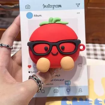 Tomato for Xiaomi Xiaomi Buds5 Earphone Case Redmi Redmi Buds6pro Protective Case Buds6 Youth Version Silicone 5pro Drop-Resistant Buds3 Soft Case Xiaomi Buds5 Glasses small tomato [single shell]]