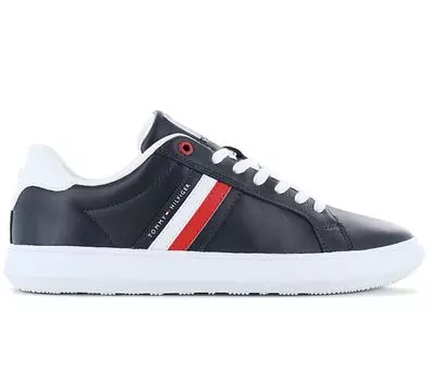 Tommy Hilfiger Essential Leather Cupsole - Мужские кроссовки Shoes Leather Dark Blue FM0FM04921-DW5 ORIGINAL EU 45 UK 10.5 синий