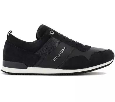 Tommy Hilfiger Iconic Leather Suede - Мужские кроссовки черные FM0FM00924-403 ORIGINAL EU 45 UK 10.5 чёрный
