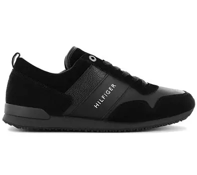 Tommy Hilfiger Iconic Leather Suede - Мужские кроссовки черные FM0FM00924-990 ORIGINAL EU 40 UK 6.5 чёрный