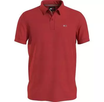 Tommy Jeans Slim Placket Ext поло с короткими рукавами S