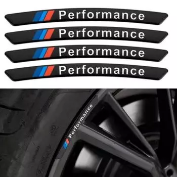 TOMMYFIELD Wheel Stickers Rim Stickers Car Motorcycle Stickers Custom Rim Wheels Set of 4 (Black)
