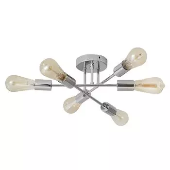 Tomshine 6 Lights Полузаподлицо Потолочный светильник Ретро Близкие к потолку светильники Современные серебряный
