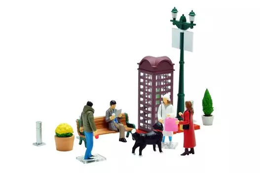 TOMYTEC Geocolle 64 Snap 09a Holiday Street Corner Made of Painted Partially Assembled Set 319061 1/64 #Car ABS/PVC Doll/Accessories