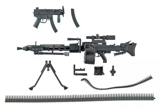Tomytec GeoColle Combat Weapons Series DCML02 Machine Gun Set A NON Scale Plastic Model 323075 Molding Color (Серый