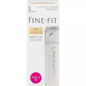 Тональная основа FineFit Sofina Fine Fit Base с защитой от ультрафиолета, тип 114 бежево-охровый, 25 г