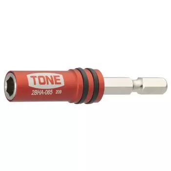 TONE Bit Holder for Electric Drill Bit Insertion Red Total Length 65mm 2BHA-065