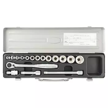 Набор торцевых ключей TONE Drive 17 Silver, 9,5 мм (3/8 ), 1570MS, Части, серебряный