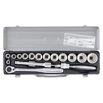 TONE Socket Wrench Set 760M 1/2 Inch Drive Silver 17-Piece