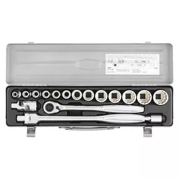 Tone Socket Wrench Set Insert 12.7 Mm 12 Each 750 Mh Content 17 Points Silver