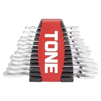 TONE Thin Type Spanner Set DSTO1200P Red/Black 12-Piece