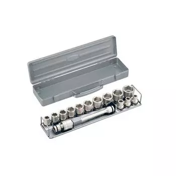 Tone Tone Impact Socket Set With Metal Tray Nv4132 Insertion Angle 12.7 Mm 12 15 Pieces Of Silver Content